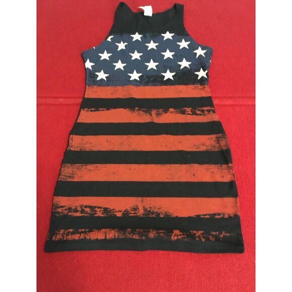 Women's American Flag Tank Dress Patriotic Stars & Stripes Design Size M - Picture 8 of 9